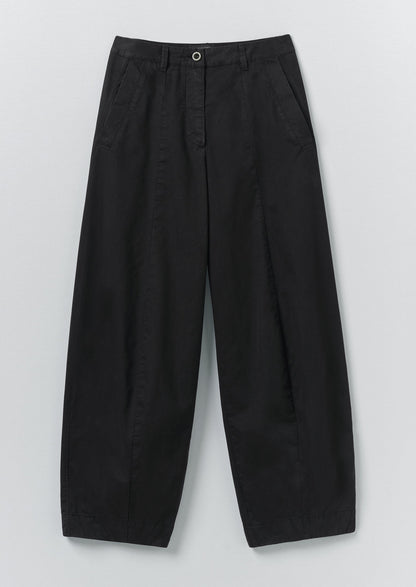 Sculpted Organic Cotton Twill Trousers | Slate