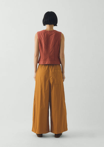 Pleated Pull On Cotton Poplin Trousers | Dhal