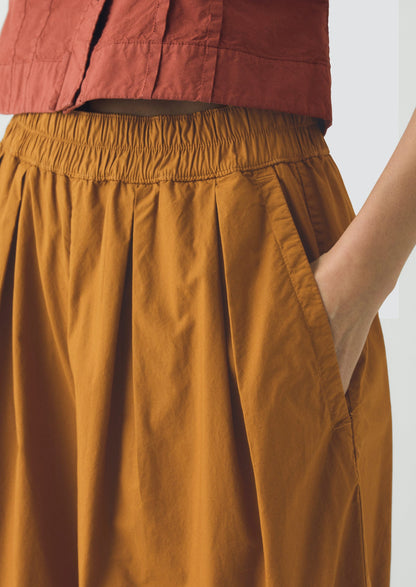 Pleated Pull On Cotton Poplin Trousers | Dhal