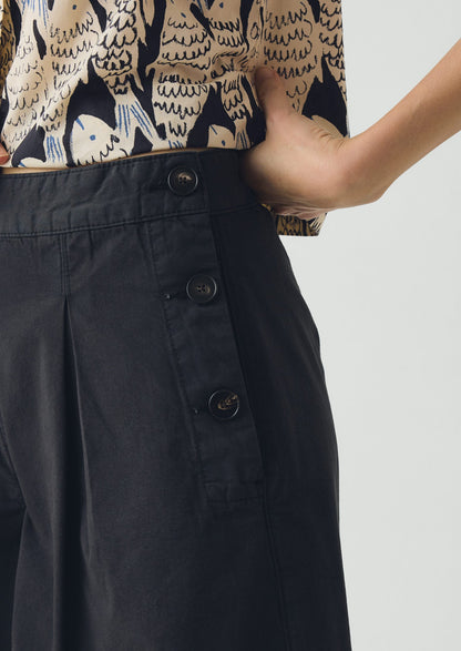 Pleat Front Cotton Twill Shorts | Slate