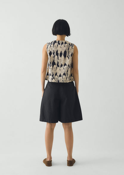 Pleat Front Cotton Twill Shorts | Slate