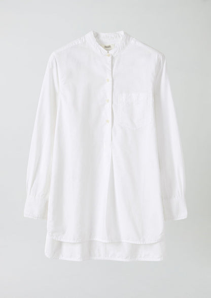 Taro Cotton Oxford Long Shirt | White