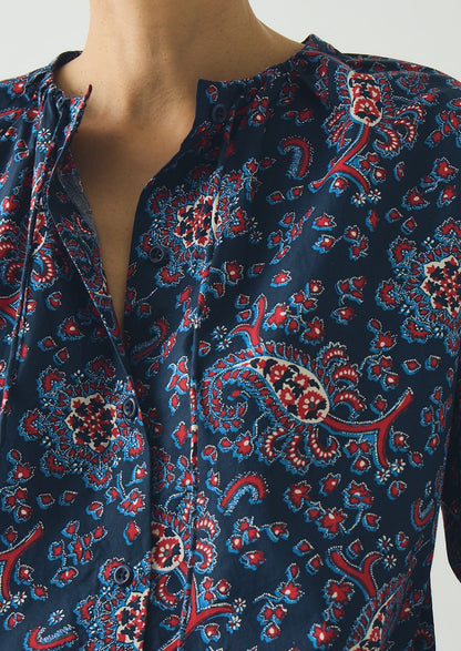 Provencal Paisley Print Cotton Poplin Shirt | Provencal Blue