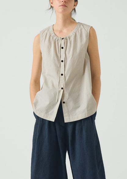 Mini Stripe Cotton Top | Sunwashed Blue