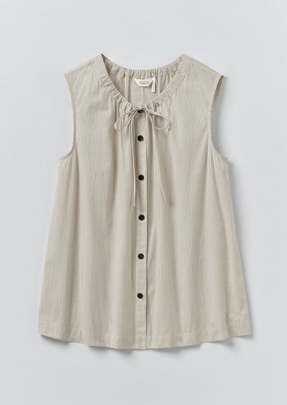 Mini Stripe Cotton Top | Sunwashed Blue