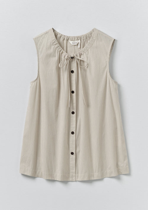 Mini Stripe Cotton Top | Sunwashed Blue