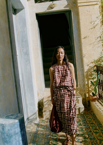 Patchwork Stripe Block Print Top | Sable