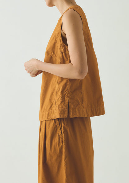 Panelled Garment Dyed Sleeveless Top | Dhal