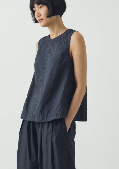 Panelled Garment Dyed Sleeveless Top | Slate