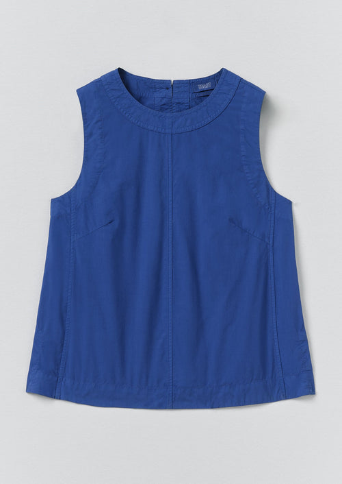 Panelled Garment Dyed Sleeveless Top | Carmine Blue