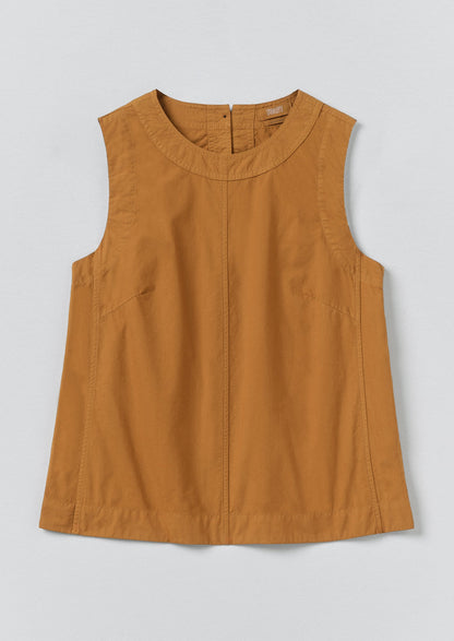 Panelled Garment Dyed Sleeveless Top | Dhal