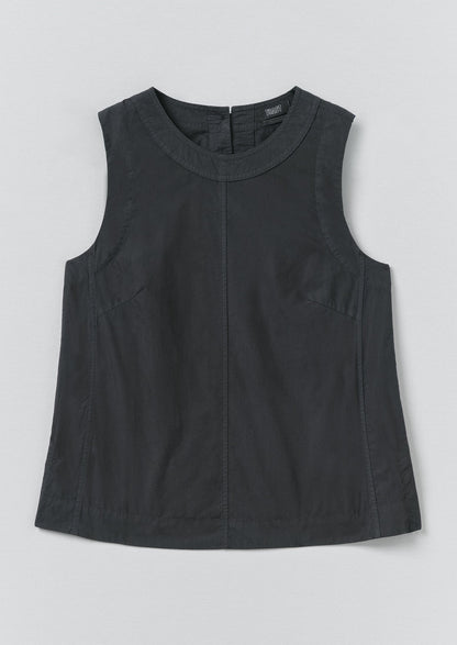 Panelled Garment Dyed Sleeveless Top | Slate