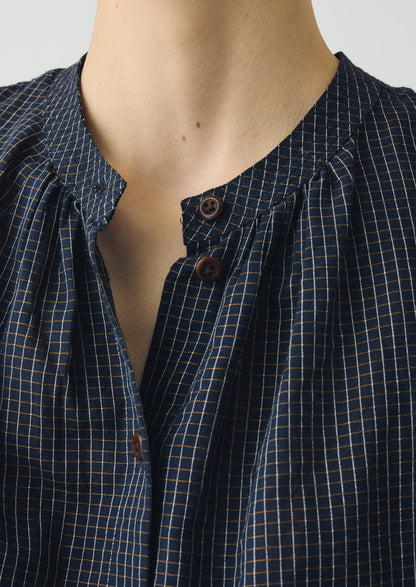 Slubby Check Short Sleeve Shirt | Ink