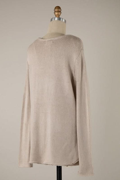 Hit The Beach Beige Lightweight Sweater