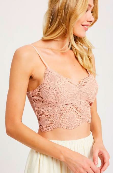Sweet Embrace Ballet Pink Lace Bralette