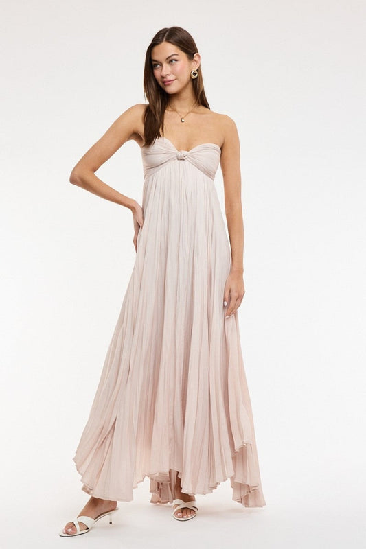 Willow Champagne Strapless Maxi Dress