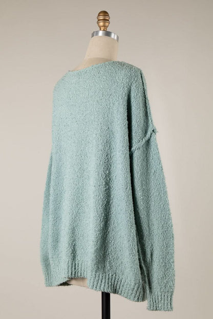 Harlow Mint V-Neck Pullover Sweater