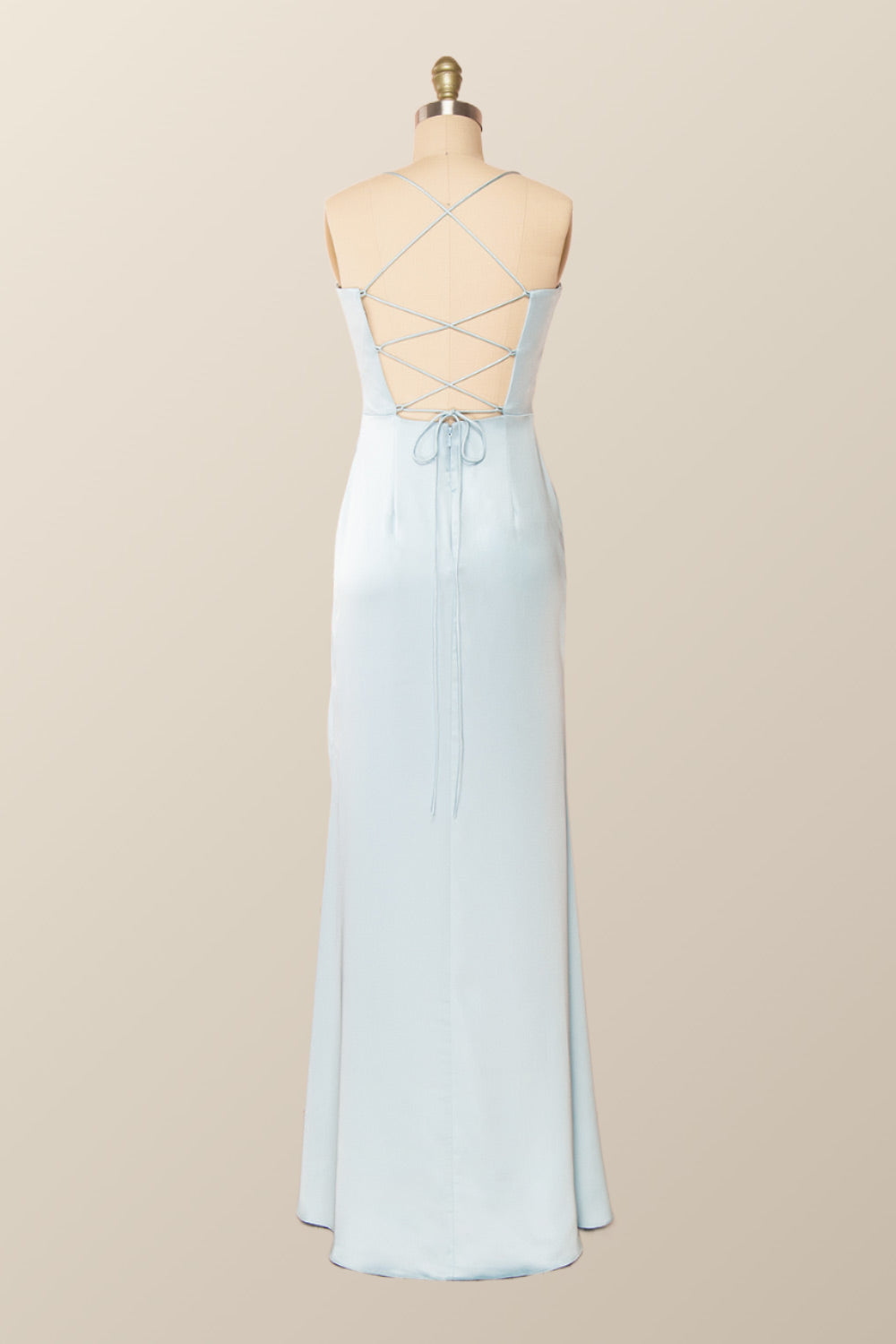 Straps Cowl Neck Green Mermaid Long Formal Dress