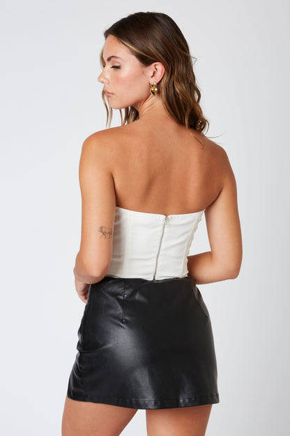 Haven White Ribbon Trim Tube Top