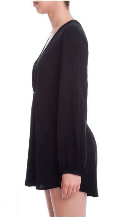 Intense Situation Black Deep-V Romper