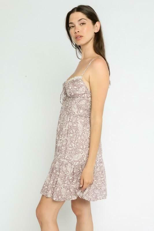 Tanya Purple Dusk Paisley Fit-and-Flare Mini Dress