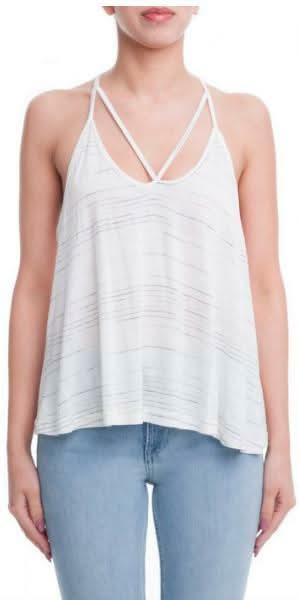 Just Because Off-White Strappy Tank Top