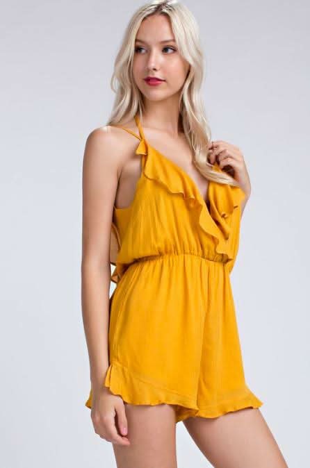 Wild For Mary Mustard Yellow Romper