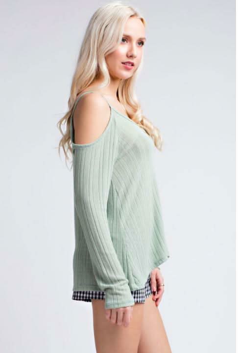 So Perfect Sage Long Sleeve Top
