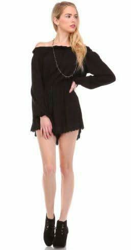 Remember Me Off-the-Shoulder Crochet Romper