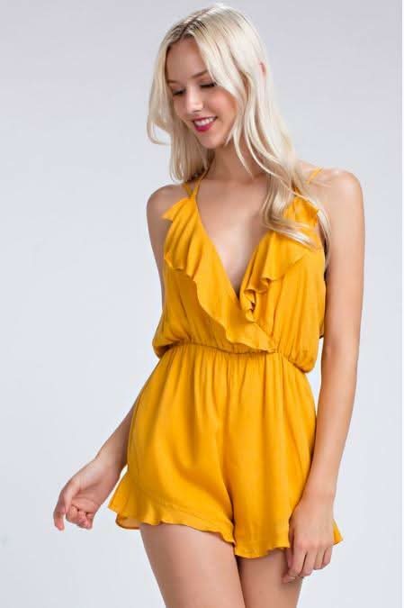 Wild For Mary Mustard Yellow Romper
