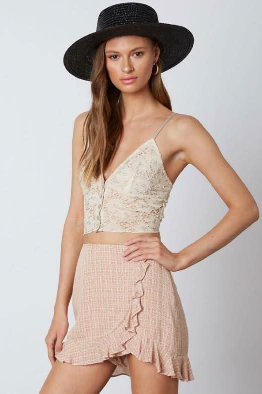 Vera Blush Sand Print Ruffled Skort
