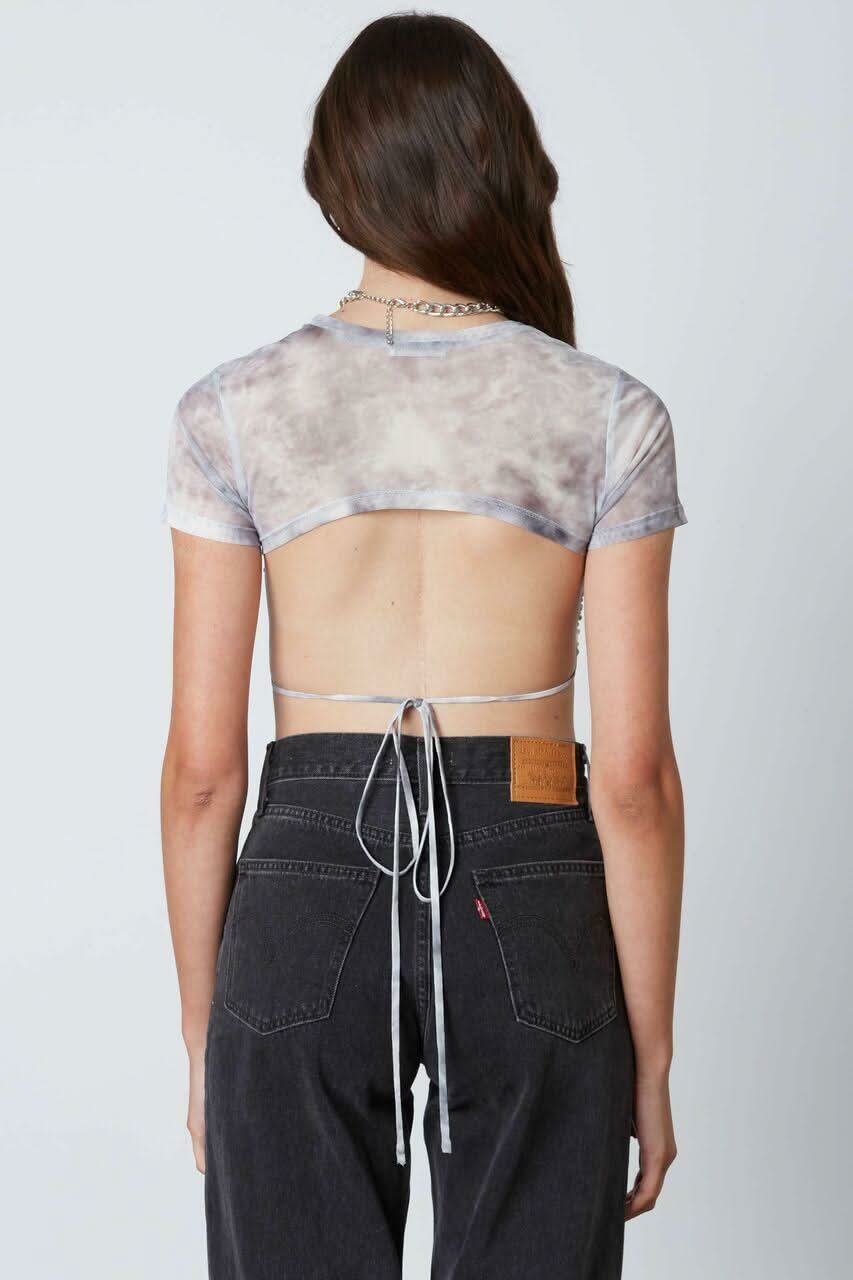 Ready To Go Smoke Tie-Dye Backless Top