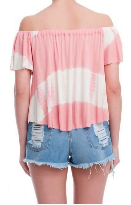 Weekender Pink Tie-Dye Off-the-Shoulder Top