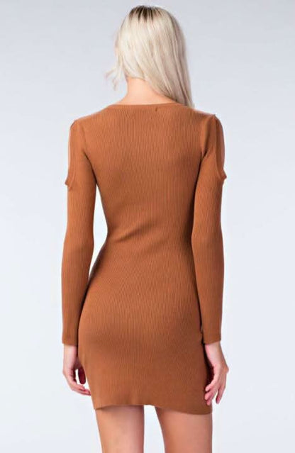 Jenna Camel  Bodycon Sweater Dress
