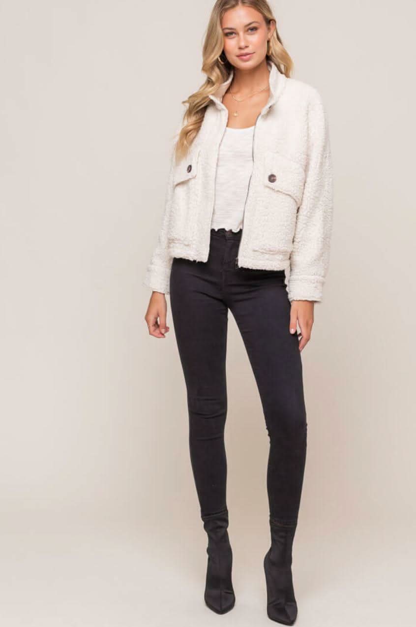 Ryder Off White Teddy Jacket