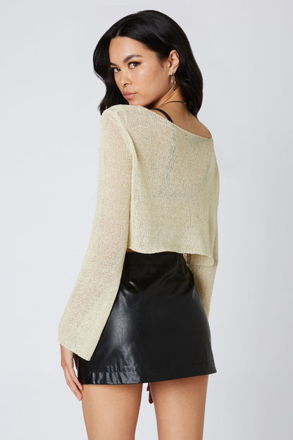 Jennifer Gold Sheer Knit Crop Top