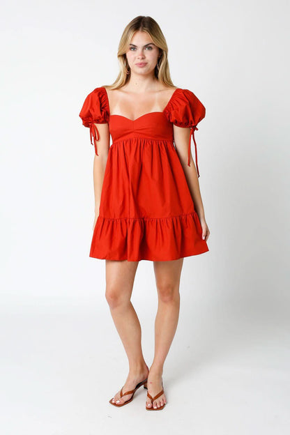 Jessie Brick Babydoll Mini Dress