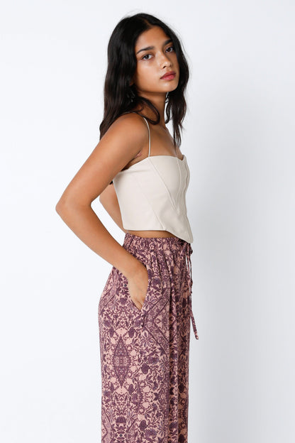 Hot Girl Khaki Vegan Corset Crop