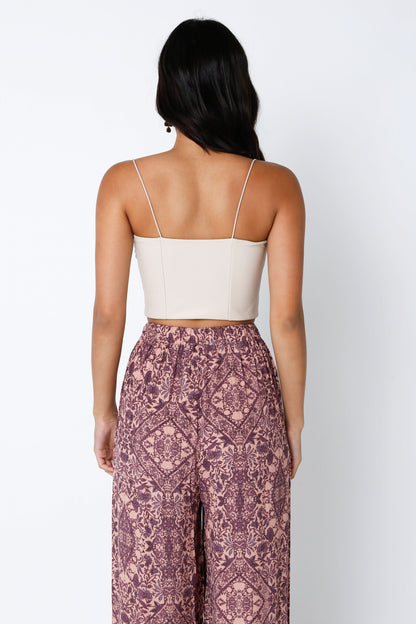 Hot Girl Khaki Vegan Corset Crop