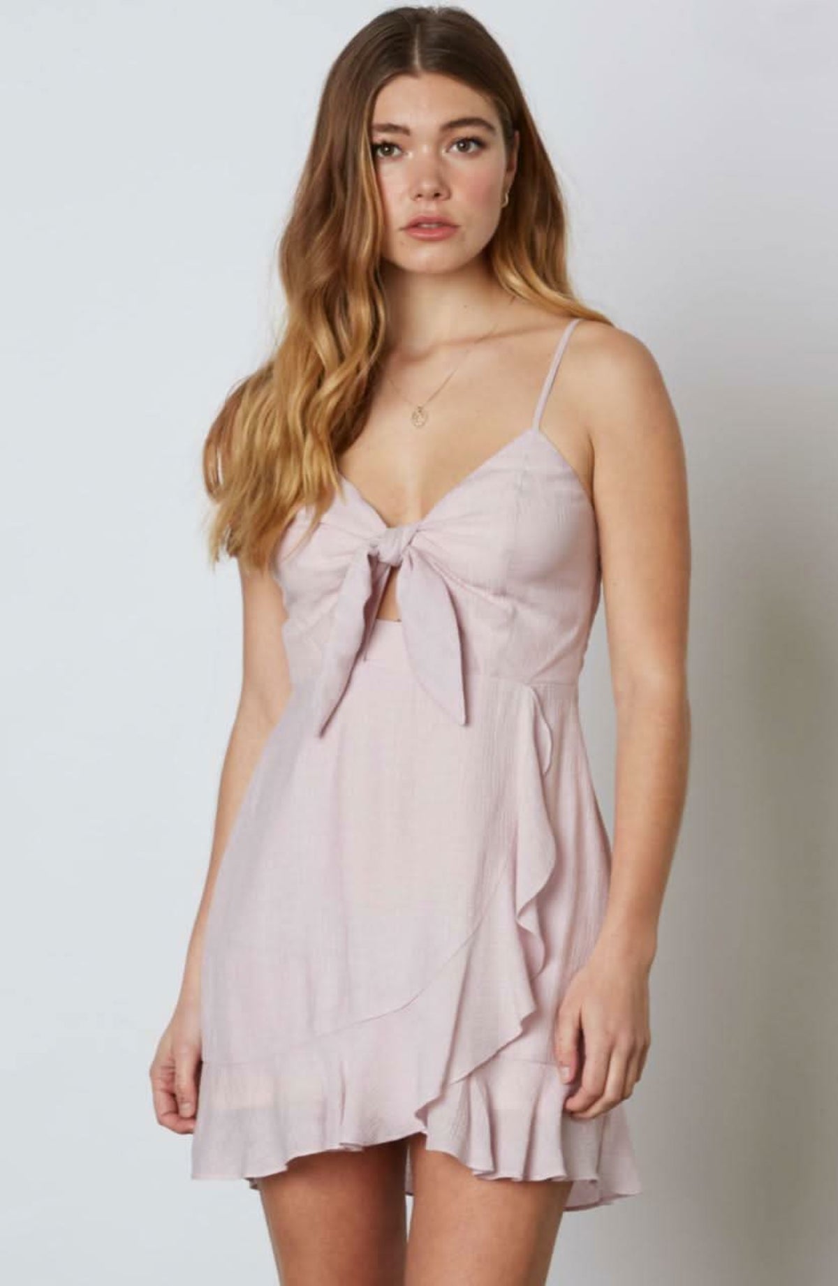 Tessa Lilac Tie-Front Mini Dress
