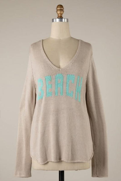 Hit The Beach Beige Lightweight Sweater