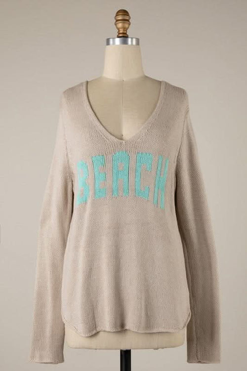 Hit The Beach Beige Lightweight Sweater