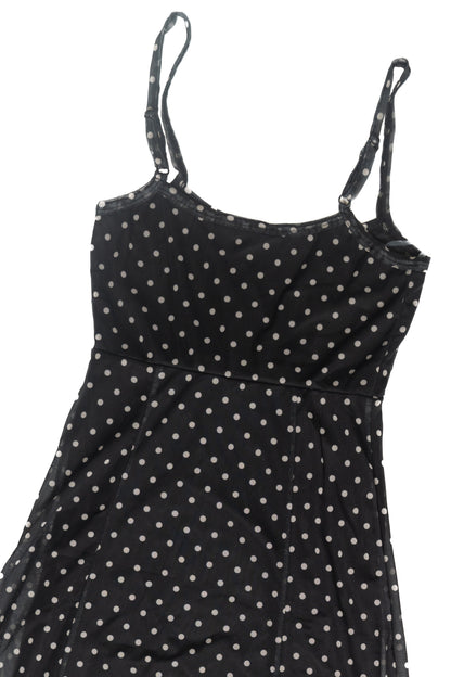 Mesh Dot Fit and Flare Maxi Dress