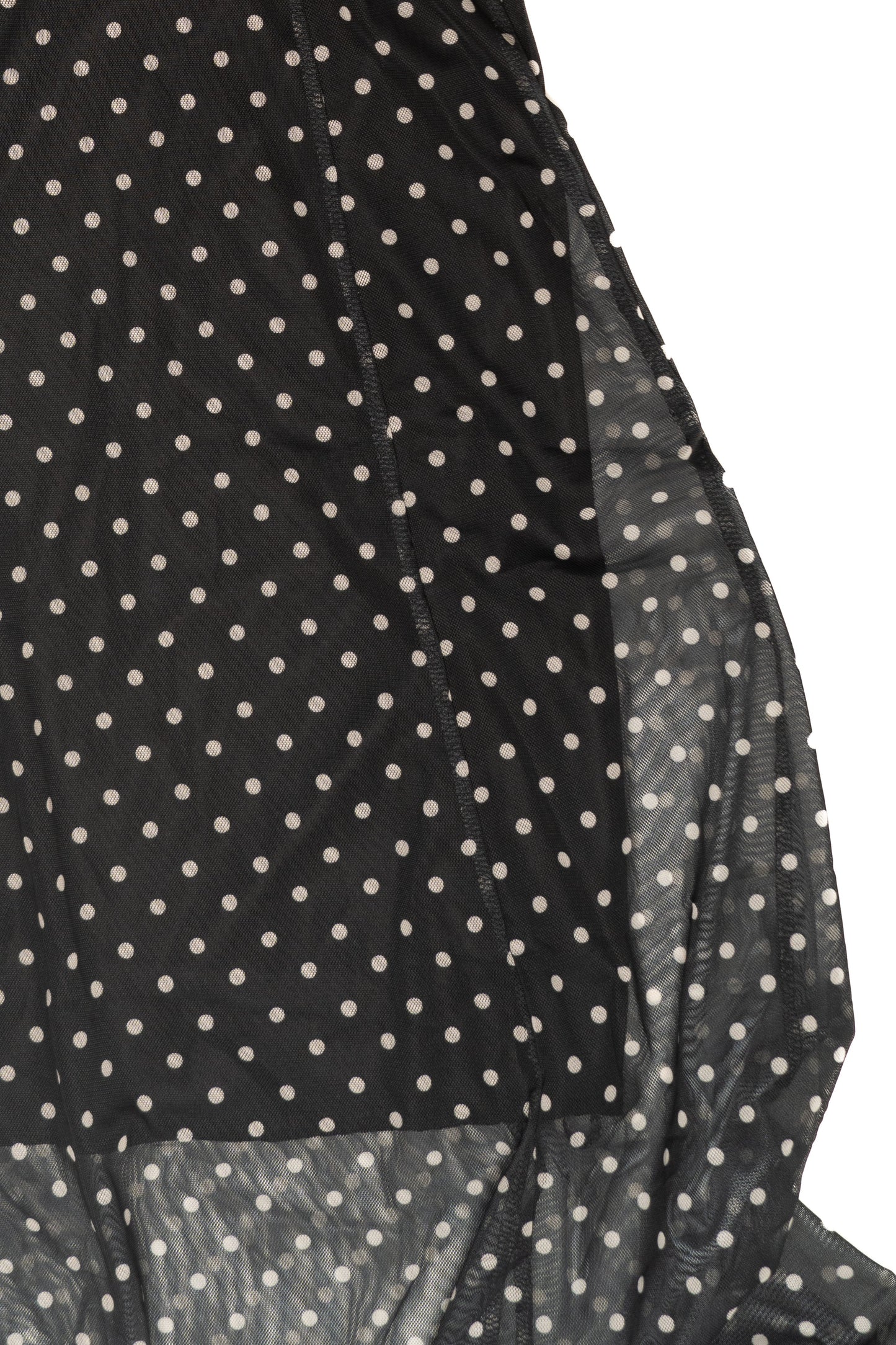 Mesh Dot Fit and Flare Maxi Dress
