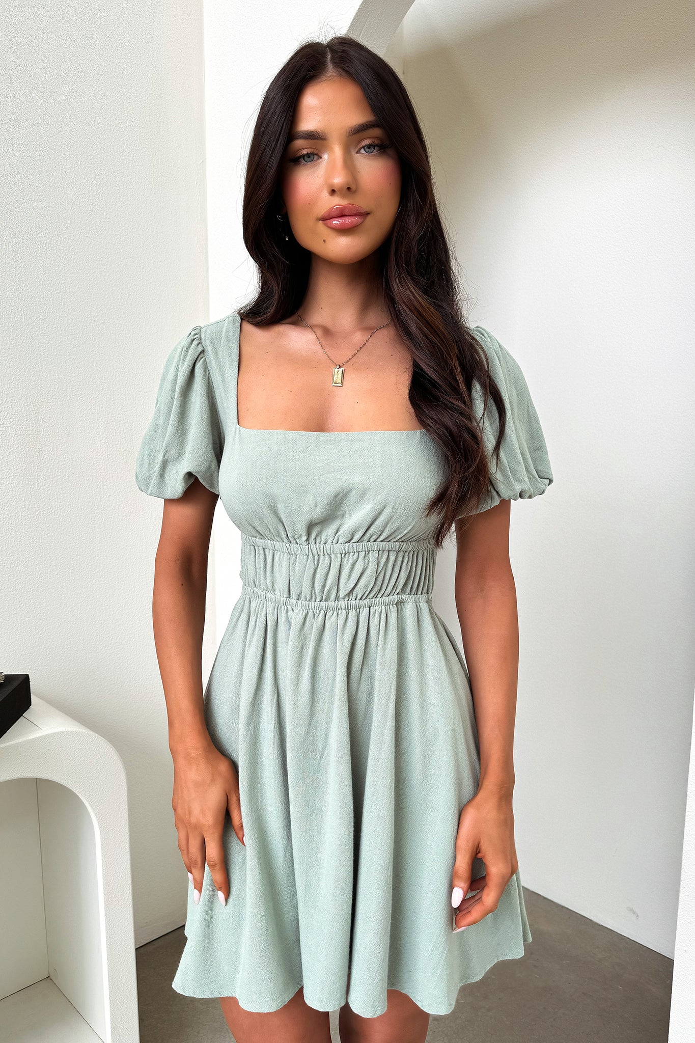 Whitney Mini Dress - Sage