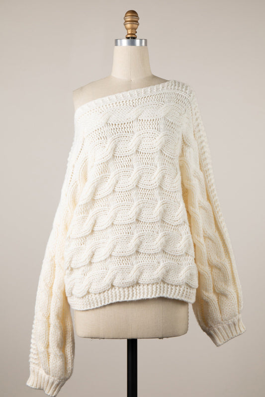 Willow Cream Oversized Cable Knit Sweater